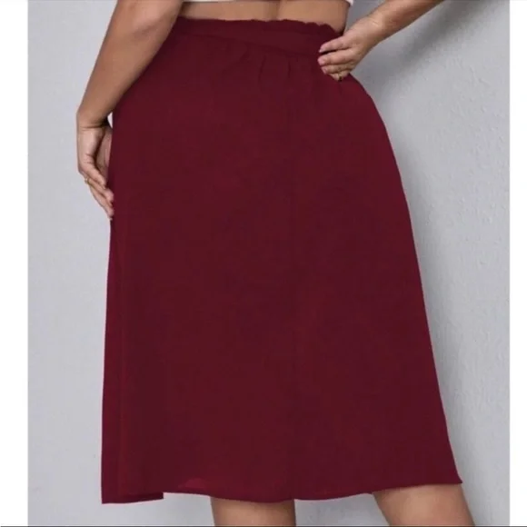 𝐁𝐮𝐧𝐝𝐥𝐞 𝐎𝐧𝐥𝐲*
 Shein Paperbag Waist Fake Button
Belted Skirt - Picture 5 of 5
